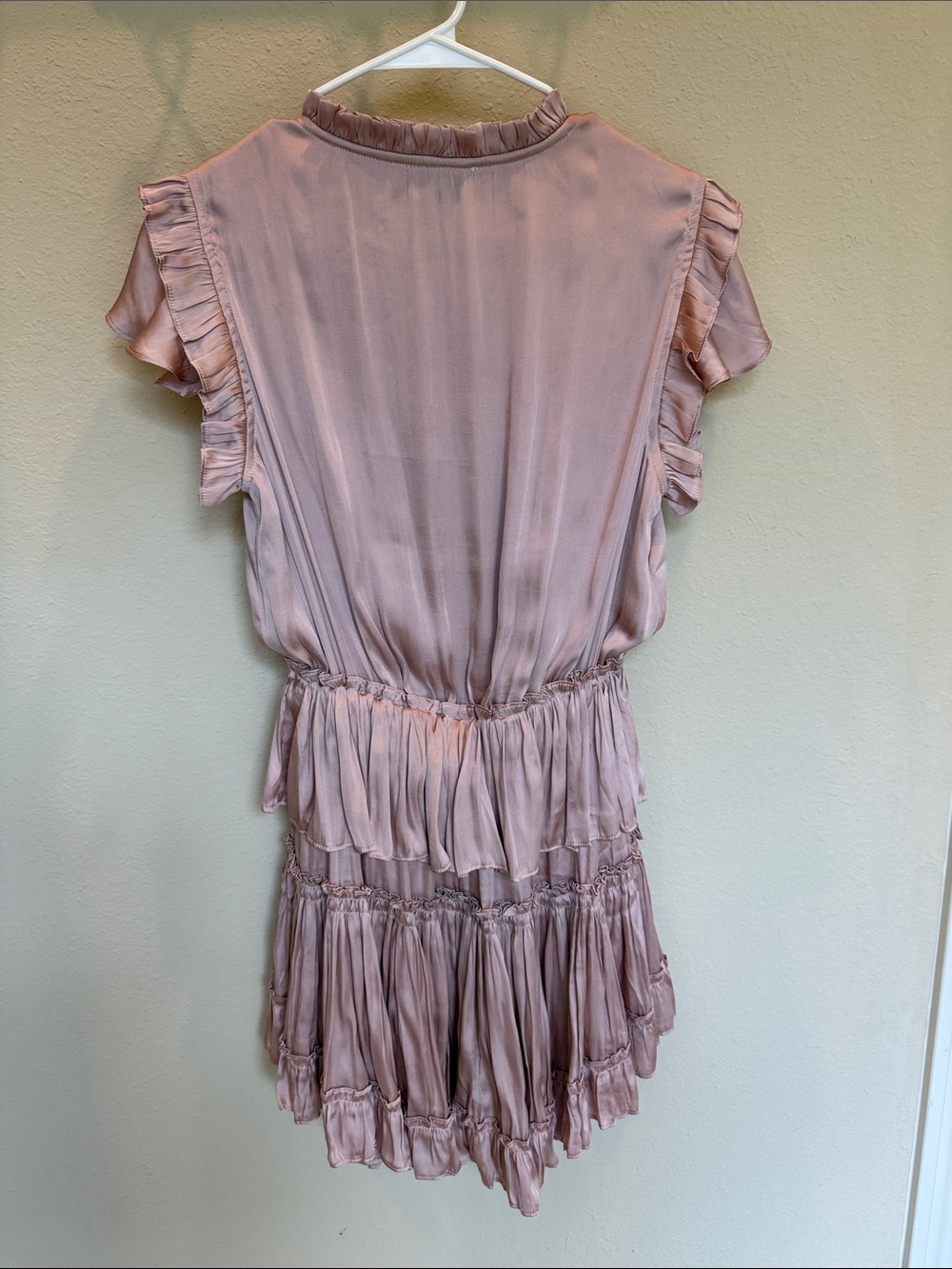 Blush Pink Ruffled Short Dress - Picture 2 of 2